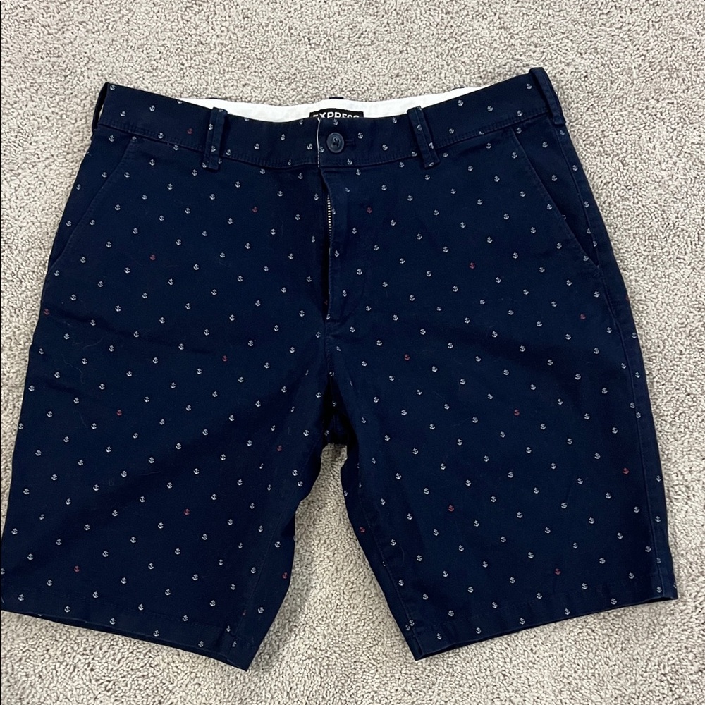 Express Dark Blue Men's Shorts with Pattern